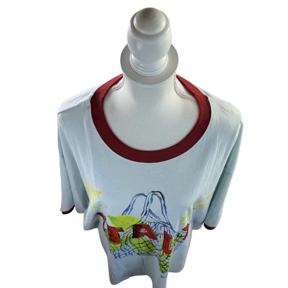 SABBI The Very Oversized Italy Tee - Sky - Sz XL NWOT - Picture 6 of 11